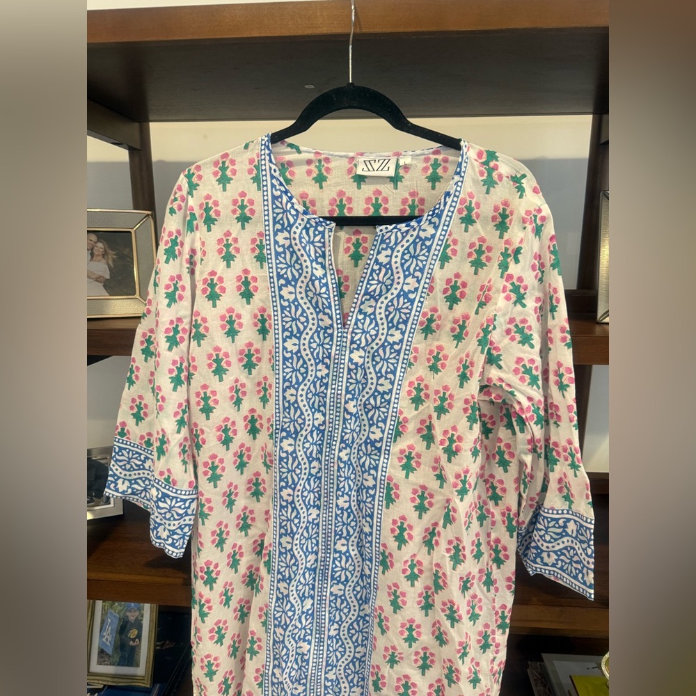 NWT SZ Blockprint x J Crew Kurta Midi Dress - Picture 3 of 6